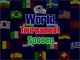 Title screen of Pelé II: World Tournament Soccer on the Sega Genesis.