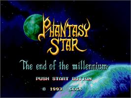 Title screen of Phantasy Star: The End of the Millenium on the Sega Genesis.