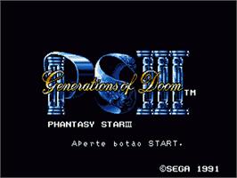 Title screen of Phantasy Star 3: Generations of Doom on the Sega Genesis.