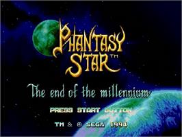 Title screen of Phantasy Star 4 on the Sega Genesis.