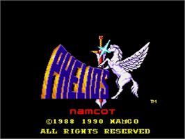 Title screen of Phelios on the Sega Genesis.