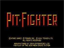 Title screen of Pit Fighter on the Sega Genesis.