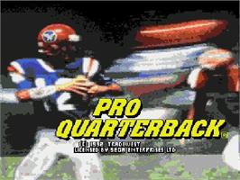 Title screen of Pro Quarterback on the Sega Genesis.