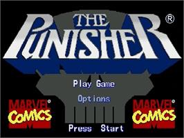 Title screen of Punisher, The on the Sega Genesis.