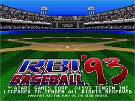 Title screen of R.B.I. Baseball '93 on the Sega Genesis.