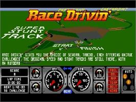 Title screen of Race Drivin' on the Sega Genesis.