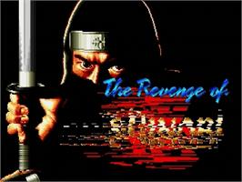 Title screen of Revenge of Shinobi, The on the Sega Genesis.
