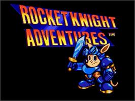 Title screen of Rocket Knight Adventures on the Sega Genesis.