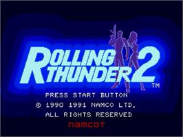Title screen of Rolling Thunder 2 on the Sega Genesis.