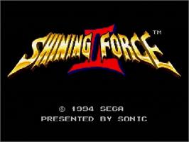 Title screen of Shining Force 2 on the Sega Genesis.