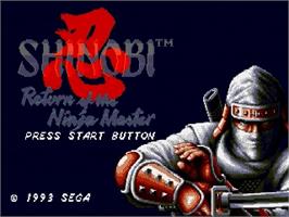 Title screen of Shinobi III on the Sega Genesis.