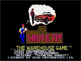 Title screen of Shove It! The Warehouse Game on the Sega Genesis.
