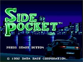 Title screen of Side Pocket on the Sega Genesis.