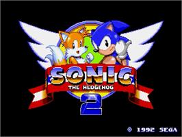 Title screen of Sonic The Hedgehog 2 on the Sega Genesis.