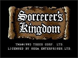 Title screen of Sorcerer's Kingdom on the Sega Genesis.