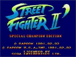 Title screen of Street Fighter II' - Champion Edition on the Sega Genesis.