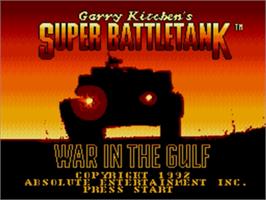 Title screen of Super Battletank: War in the Gulf on the Sega Genesis.