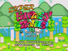Title screen of Super Fantasy Zone on the Sega Genesis.