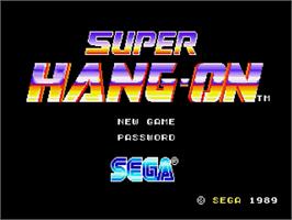 Title screen of Super Hang-On on the Sega Genesis.
