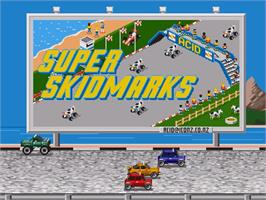 Title screen of Super Skidmarks on the Sega Genesis.
