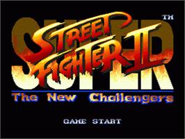 Title screen of Super Street Fighter II - The New Challengers on the Sega Genesis.