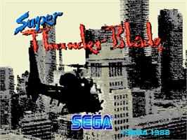 Title screen of Super Thunder Blade on the Sega Genesis.