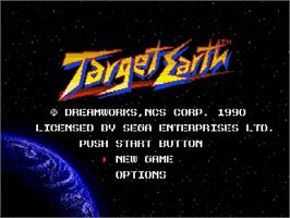 Title screen of Target Earth on the Sega Genesis.