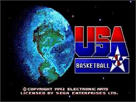 Title screen of Team USA Basketball on the Sega Genesis.