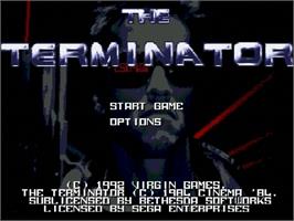 Title screen of Terminator, The on the Sega Genesis.