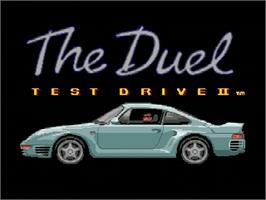 Title screen of Test Drive II - The Duel on the Sega Genesis.
