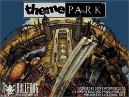 Title screen of Theme Park on the Sega Genesis.