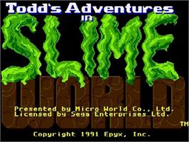 Title screen of Todd's Adventures in Slime World on the Sega Genesis.