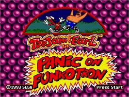 Title screen of ToeJam & Earl in Panic on Funkotron on the Sega Genesis.