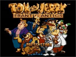 Title screen of Tom and Jerry - Frantic Antics on the Sega Genesis.