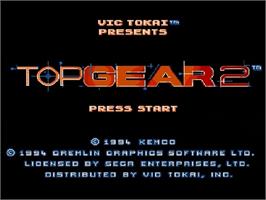 Title screen of Top Gear 2 on the Sega Genesis.