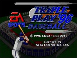 Title screen of Triple Play '96 on the Sega Genesis.