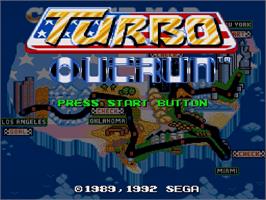 Title screen of Turbo Out Run on the Sega Genesis.