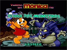Title screen of Turma da Mônica na Terra dos Monstros on the Sega Genesis.