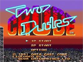 Title screen of Two Crude Dudes on the Sega Genesis.