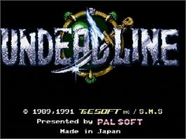 Title screen of Undead Line on the Sega Genesis.