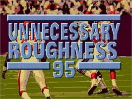 Title screen of Unnecessary Roughness '95 on the Sega Genesis.