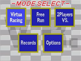 Title screen of Virtua Racing on the Sega Genesis.