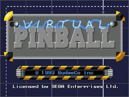 Title screen of Virtual Pinball on the Sega Genesis.