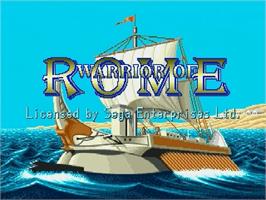 Title screen of Warrior of Rome on the Sega Genesis.