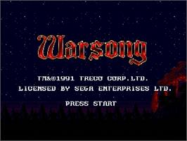Title screen of Warsong on the Sega Genesis.