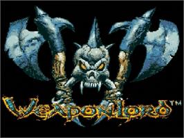 Title screen of Weaponlord on the Sega Genesis.
