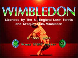 Title screen of Wimbledon Championship Tennis on the Sega Genesis.