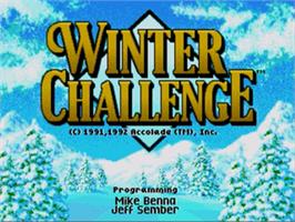 Title screen of Winter Challenge on the Sega Genesis.