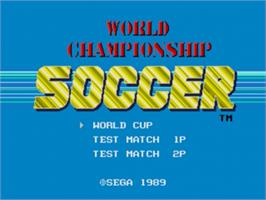 Title screen of World Championship Soccer on the Sega Genesis.