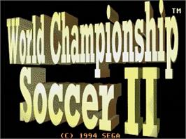 Title screen of World Championship Soccer 2 on the Sega Genesis.
